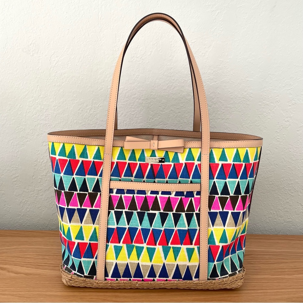 Kate Spade Francis Capri Espadrille Tote Shoulder Summer Bag in Geogeo
